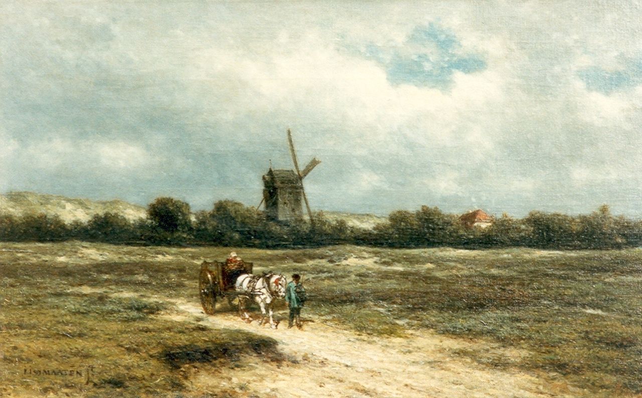 Maaten J.J. van der | Jacob Jan van der Maaten, View of the Doesburgermolen, Ede, oil on canvas 33.2 x 53.0 cm, signed l.l.