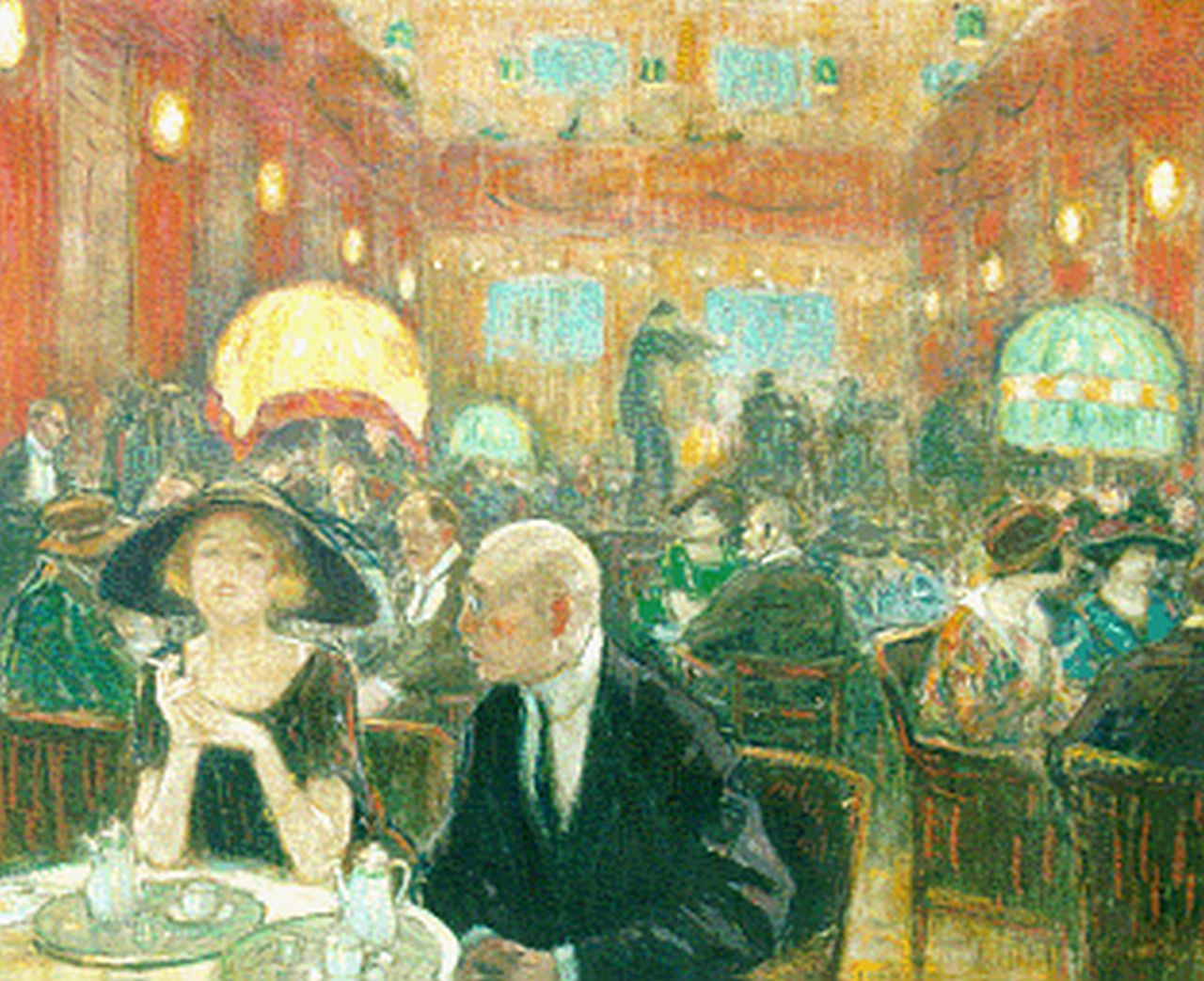 Müller-Massdorf J.  | Julius Müller-Massdorf, Tearoom Tango, oil on canvas 64.5 x 78.2 cm, signed l.r. and painted circa 1920