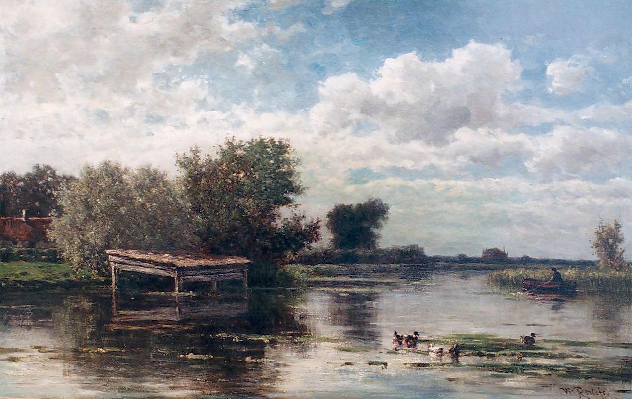 Roelofs W.  | Willem Roelofs, View of the river Gein, oil on canvas 45.9 x 72.2 cm, signed l.r.