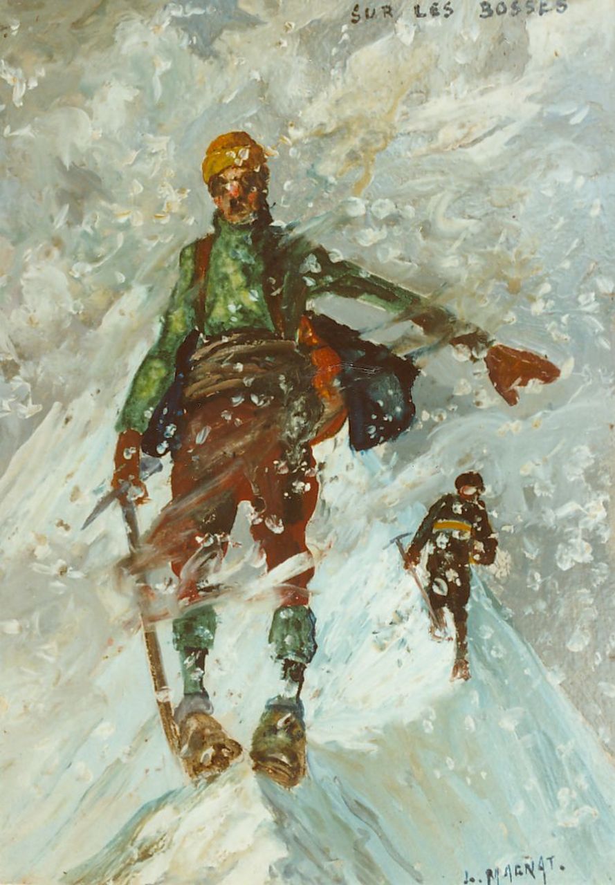 Magnat L.H.  | Louis Henri Magnat, Sur les bosses (ravine), oil on panel 22.5 x 16.4 cm, signed l.r.