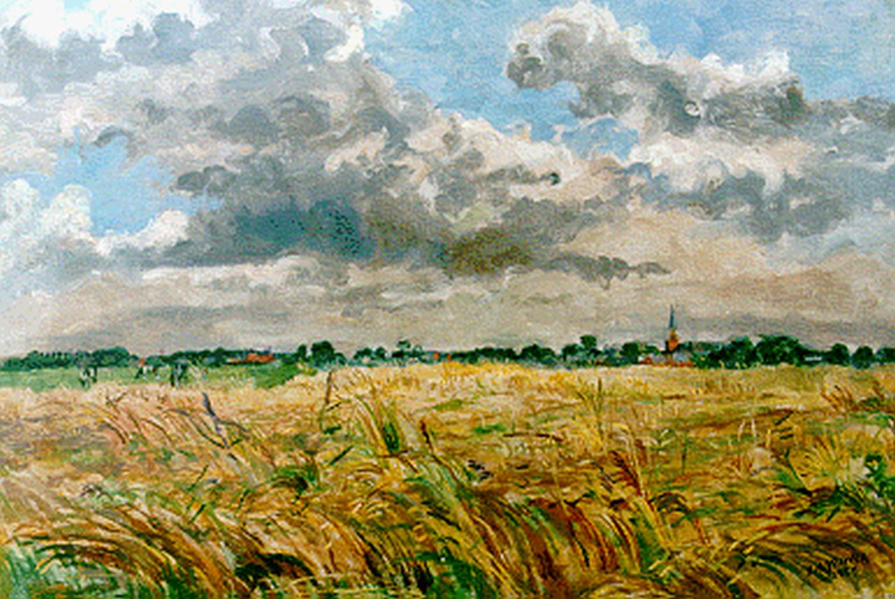 Stuiver J.H.  | Jan Hendrik Stuiver, A landscape in the North of Groningen, oil on canvas 40.8 x 61.1 cm, signed l.r. and dated 1939