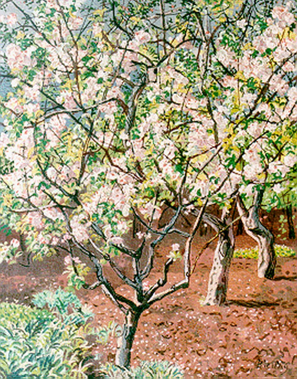 Bieling H.F.  | Hermann Friederich 'Herman' Bieling, Orchard, oil on canvas 68.8 x 55.3 cm, signed signed l.r.