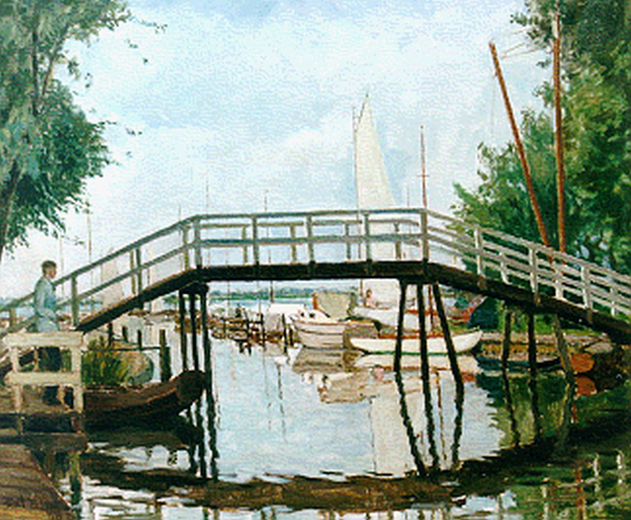 Peizel B.  | Bartele 'Bart' Peizel, The harbour at loosdrecht, oil on canvas 50.0 x 60.0 cm, signed l.l. and dated 1936