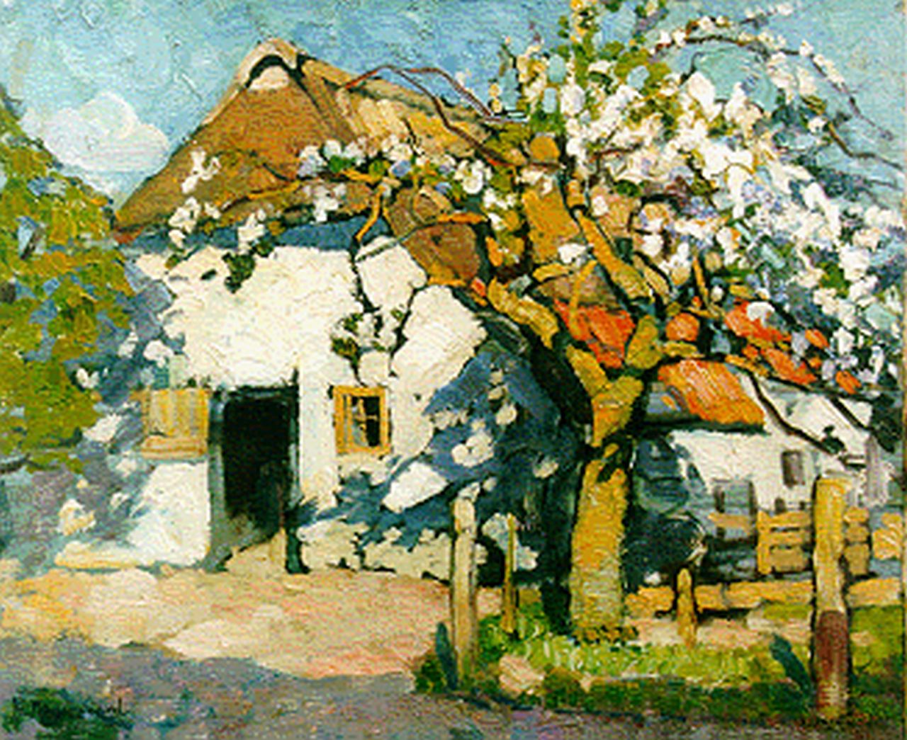 Hogerwaard F.  | François 'Frans' Hogerwaard, A flowering tree, oil on canvas 38.5 x 46.5 cm, signed l.l.