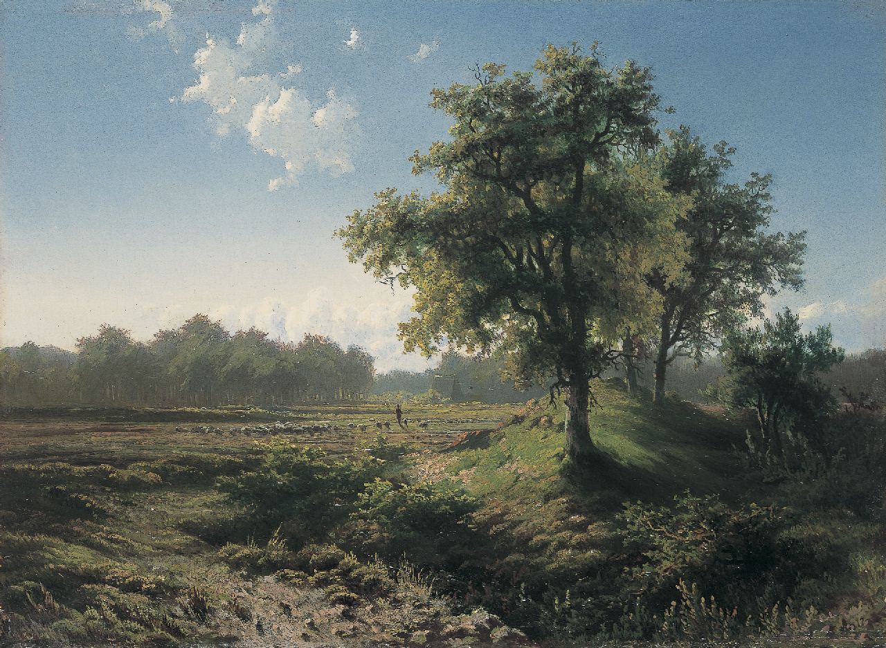 Gabriel P.J.C.  | Paul Joseph Constantin 'Constan(t)' Gabriel, 'Veluws' landscape, oil on panel 28.4 x 39.0 cm, signed l.r. and painted circa 1850