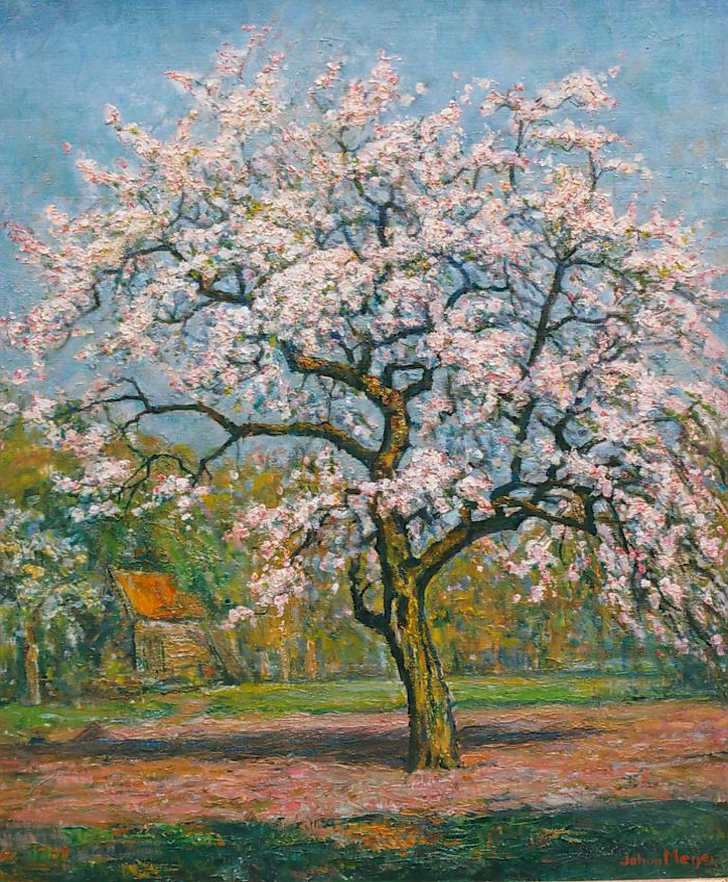 Meijer J.  | Johannes 'Johan' Meijer, A flowering tree, oil on canvas 60.0 x 50.0 cm, signed l.r.
