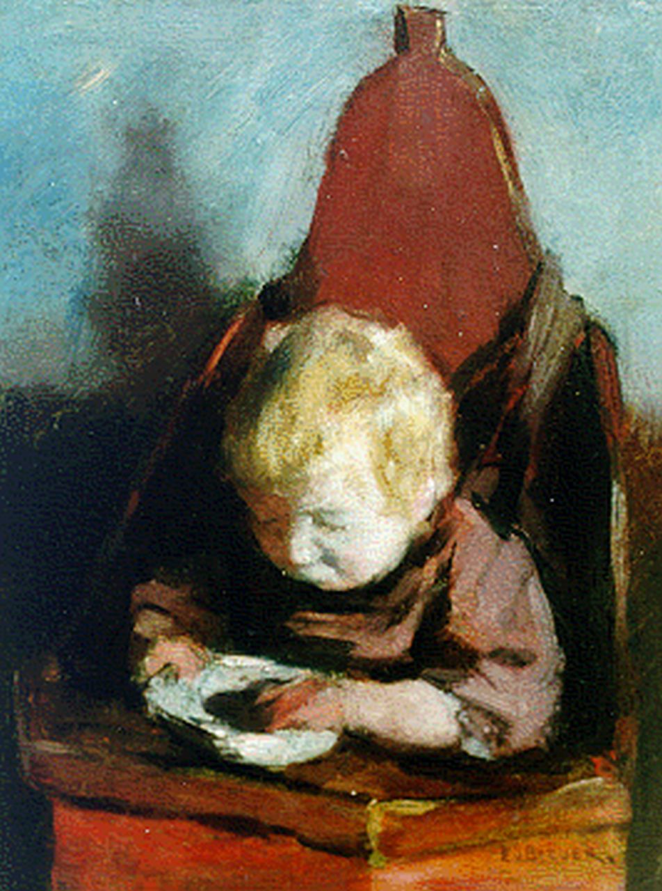 Beever E.S. van | 'Emanuël' Samson van Beever, My little brother, oil on panel 19.3 x 15.4 cm, signed l.r.