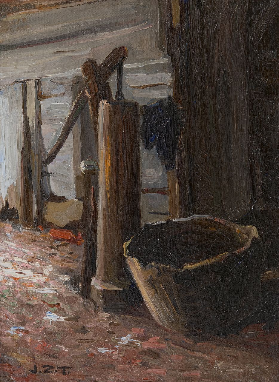 Zoetelief Tromp J.  | Johannes 'Jan' Zoetelief Tromp | Paintings offered for sale | Water pump, oil on canvas laid down on cardboard 31.0 x 23.1 cm, signed l.l. with initials