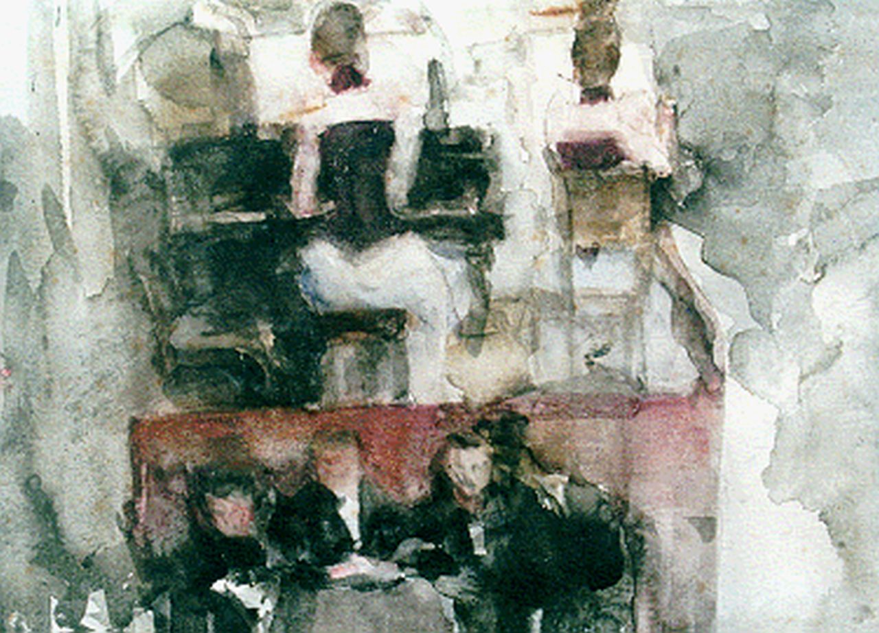 Israels I.L.  | 'Isaac' Lazarus Israels, Dinner-dance, watercolour on paper 23.4 x 32.3 cm