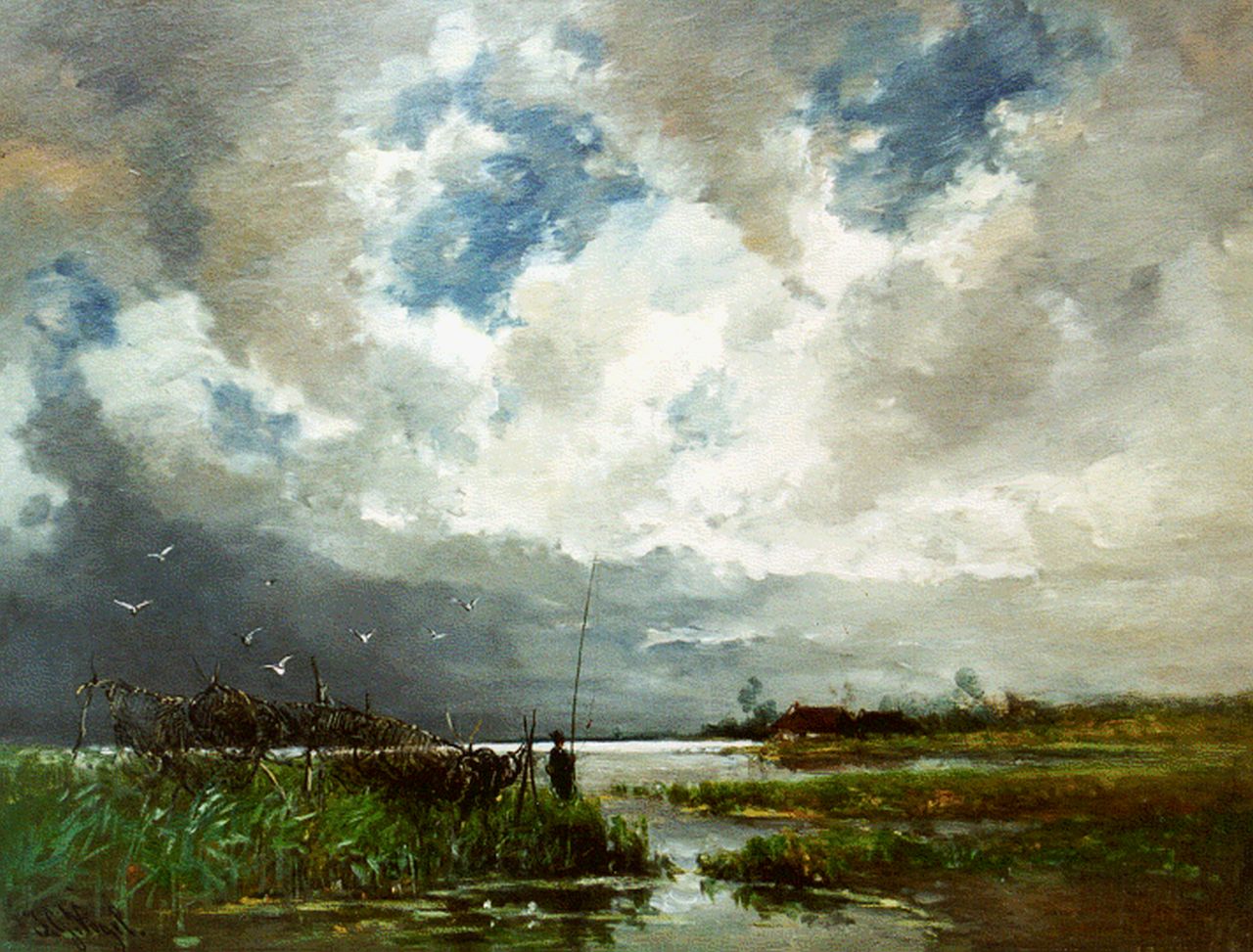 Vogel J.G.  | Johannes Gijsbert Vogel, An extensive river landscape, oil on canvas 72.7 x 97.2 cm, signed l.l.