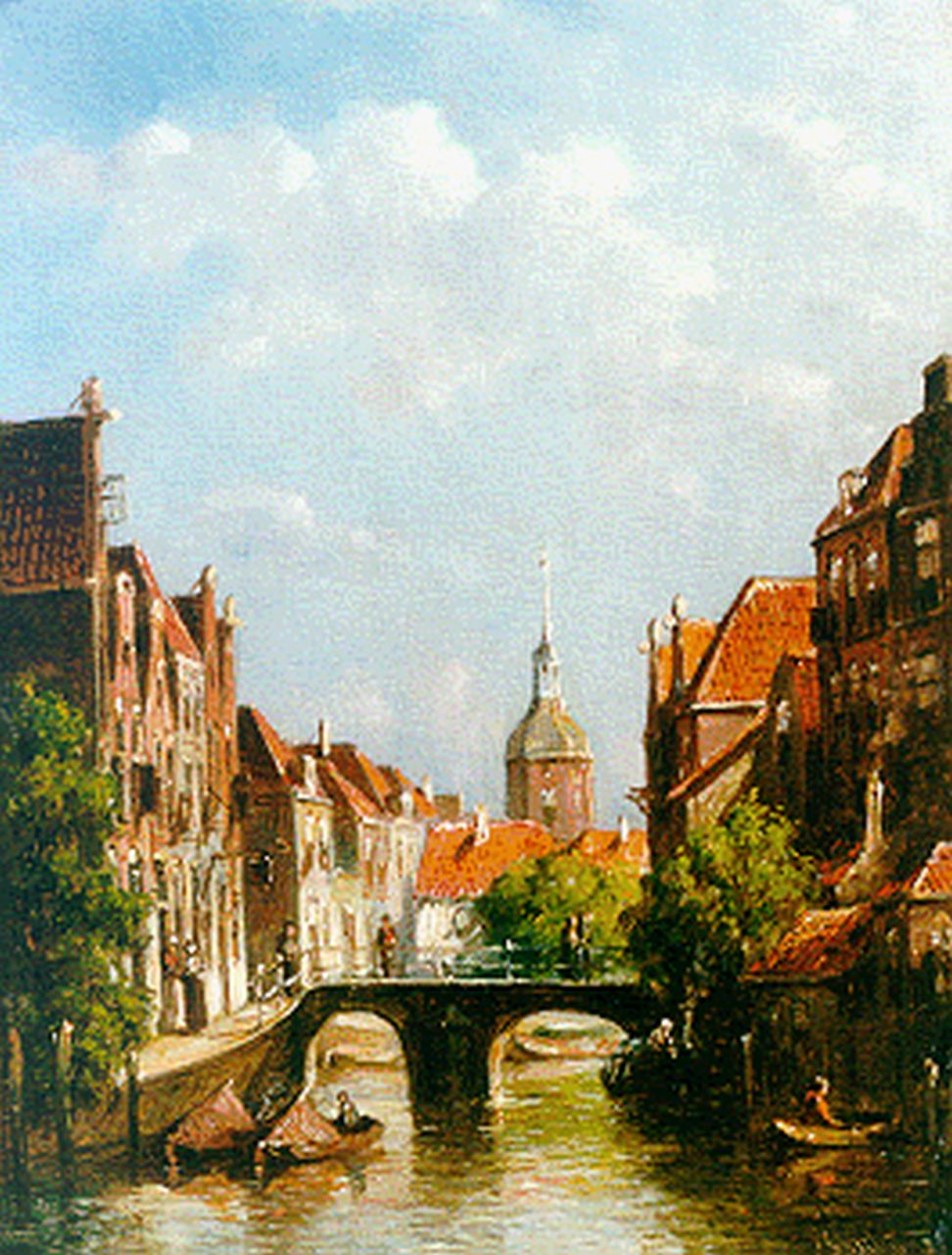 Vertin P.G.  | Petrus Gerardus Vertin, A view of Dordrecht, oil on panel 24.7 x 18.6 cm, signed l.r. and dated 8(?)