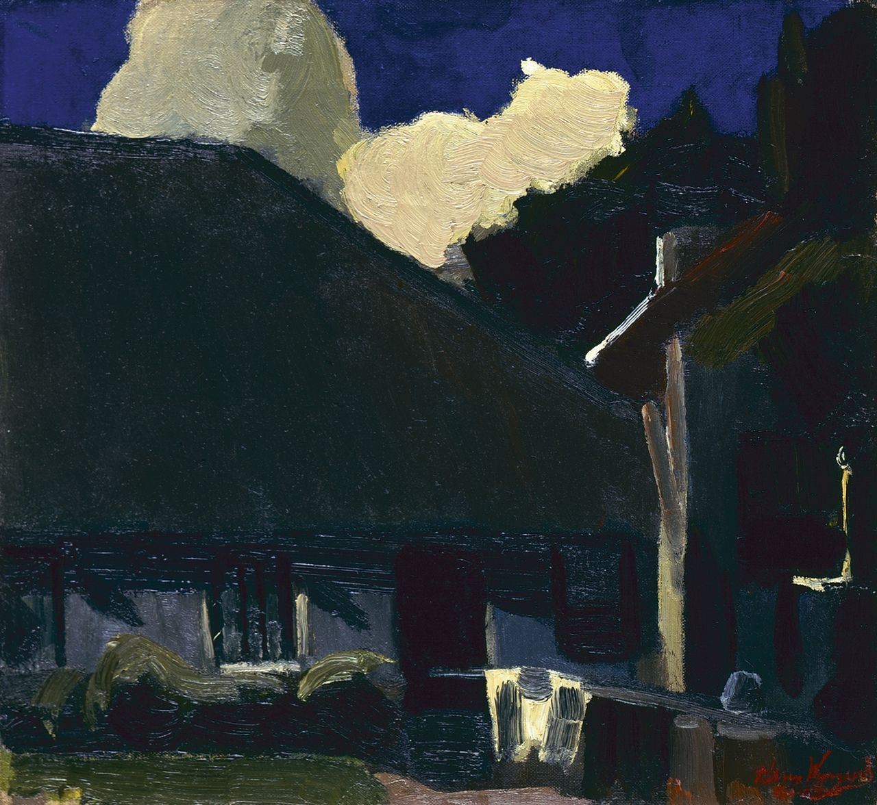 Wijngaerdt P.T. van | Petrus Theodorus 'Piet' van Wijngaerdt, A farmstead, oil on canvas 38.4 x 41.4 cm, signed l.r. and painted circa 1915