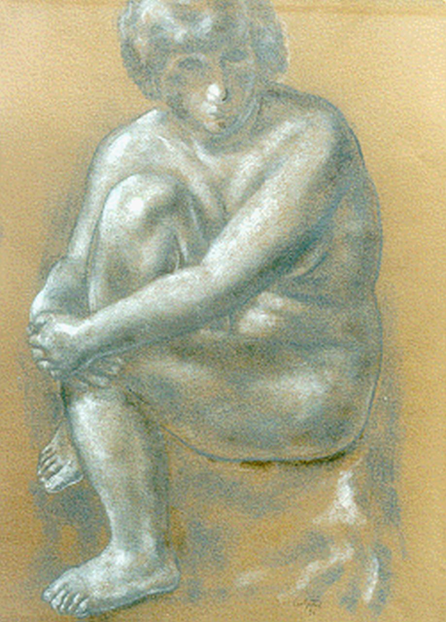 Gestel L.  | Leendert 'Leo' Gestel, A seated nude, pastel on paper 61.5 x 46.5 cm, signed l.r. and dated '31