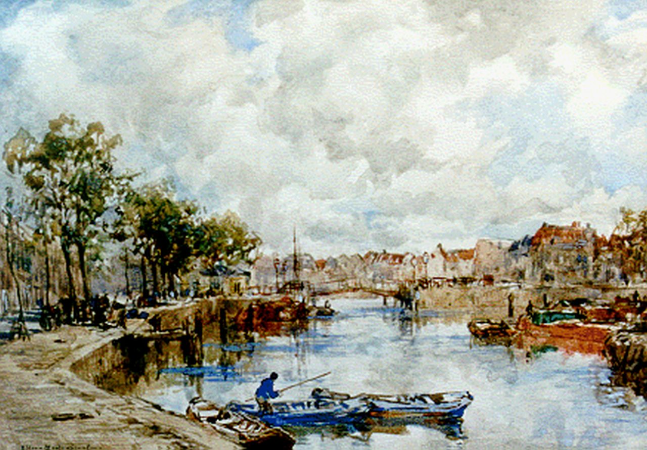 Mastenbroek J.H. van | Johan Hendrik van Mastenbroek, A townscape, watercolour on paper 35.6 x 36.7 cm, signed l.l. and dated 1920