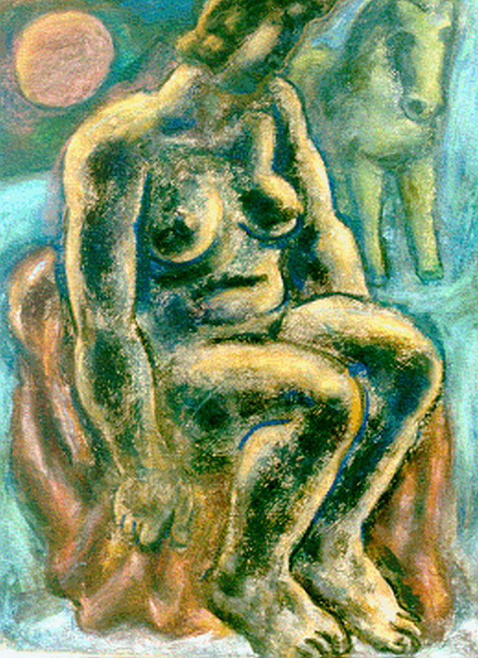 Gestel L.  | Leendert 'Leo' Gestel, A seated nude, pastel on paper 63.0 x 48.0 cm, signed l.l. and dated '32