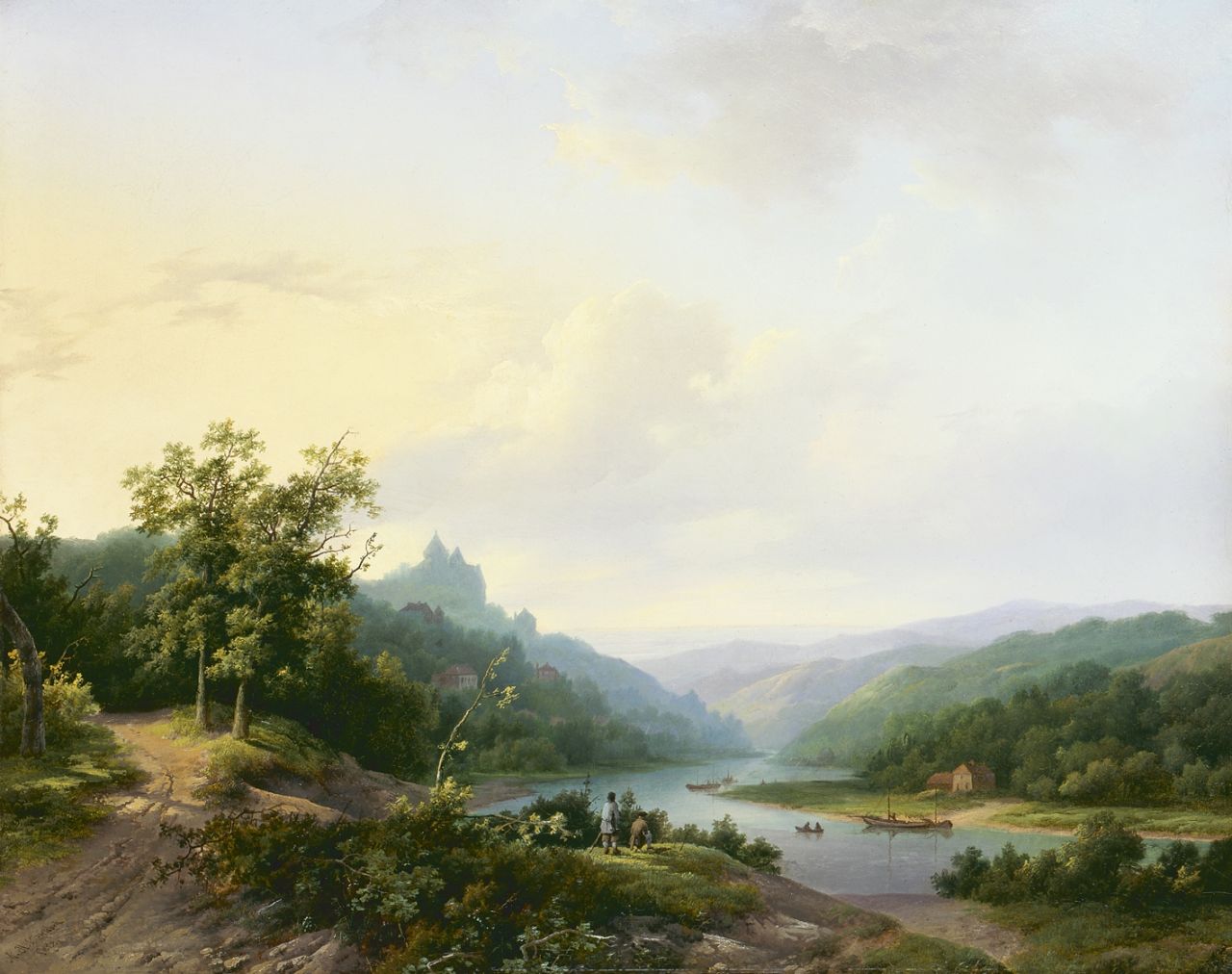 Koekkoek I M.A.  | Marinus Adrianus Koekkoek I, A river landscape, Germany, oil on canvas 48.8 x 61.4 cm, signed l.l. and dated 1842