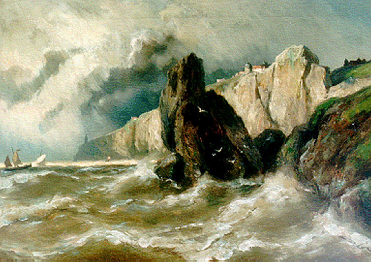 Koekkoek J.H.B.  | Johannes Hermanus Barend 'Jan H.B.' Koekkoek, Coastal scene, Dover, oil on canvas 50.7 x 71.7 cm, signed l.l.