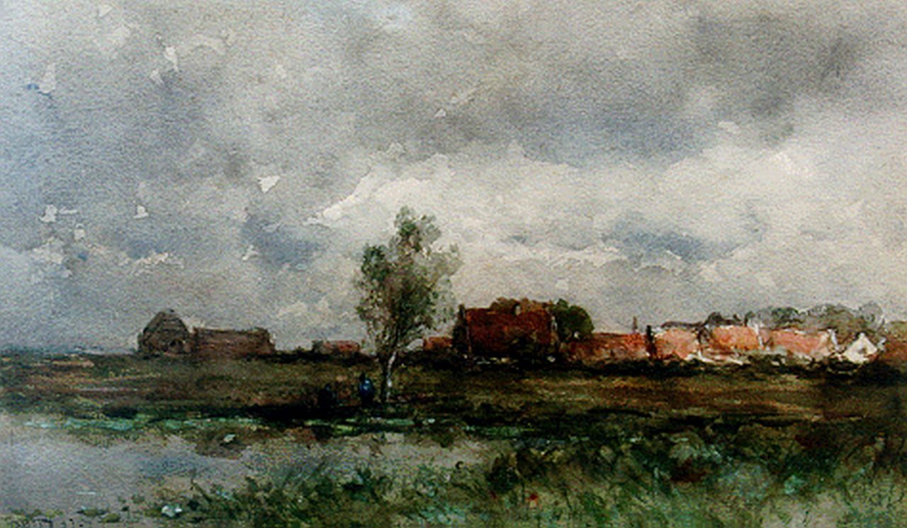 Roelofs W.  | Willem Roelofs, A town view, watercolour on paper 30.4 x 51.1 cm, signed l.l.