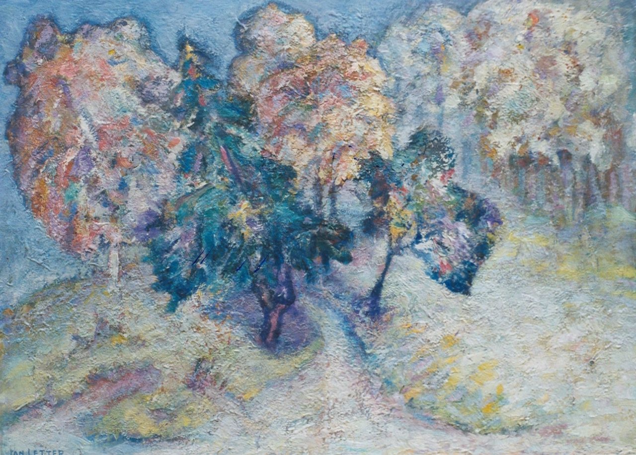 Jan Letter | The orchard, oil on painter's board, 45.0 x 61.3 cm, signed l.l.