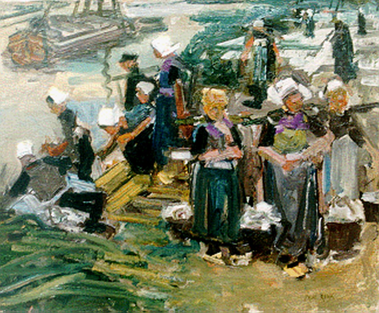Rink P.Ph.  | Paulus Philippus 'Paul' Rink, Fisher folk, oil on canvas 36.5 x 45.0 cm, signed l.r. and on the reverse
