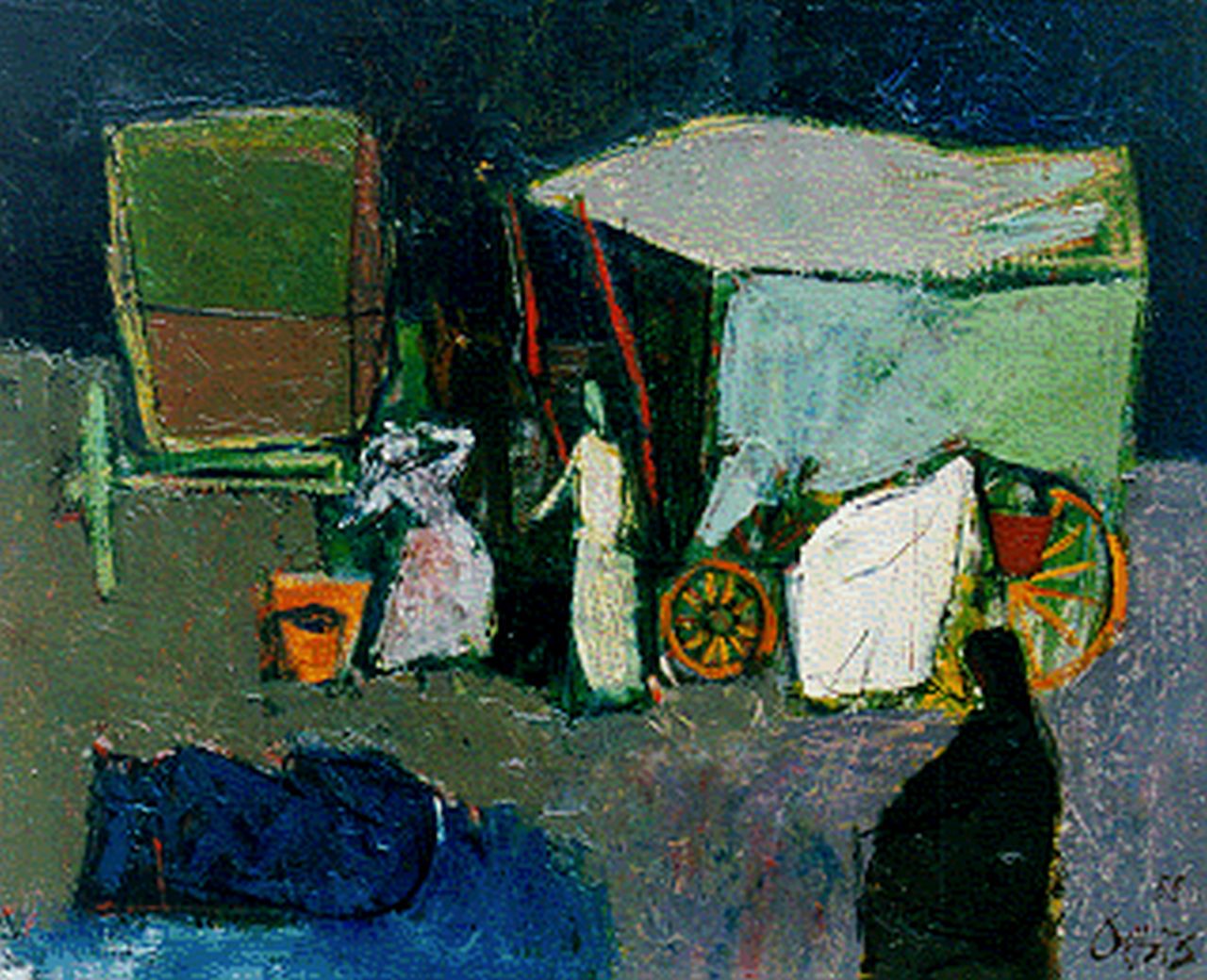 Oepts W.A.  | Willem Anthonie 'Wim' Oepts, Caravans, oil on canvas 33.0 x 41.0 cm, signed l.r. and dated '58