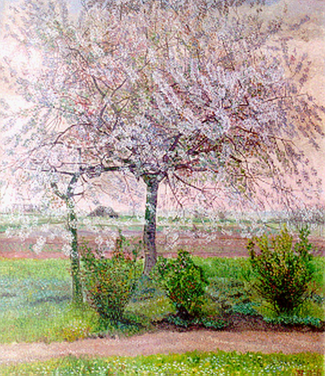 Nieweg J.  | Jakob Nieweg, A blossoming tree, oil on canvas 70.3 x 60.2 cm, signed l.l. with monogram and dated 1926