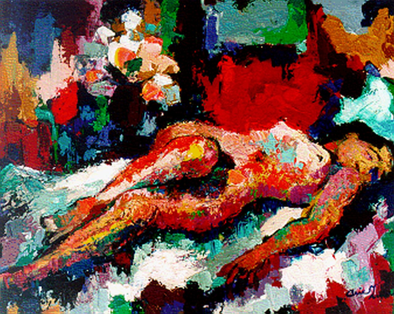 Arie Zuidersma | Reclining nude, oil on canvas, 80.2 x 100.0 cm, signed l.r. and dated '70
