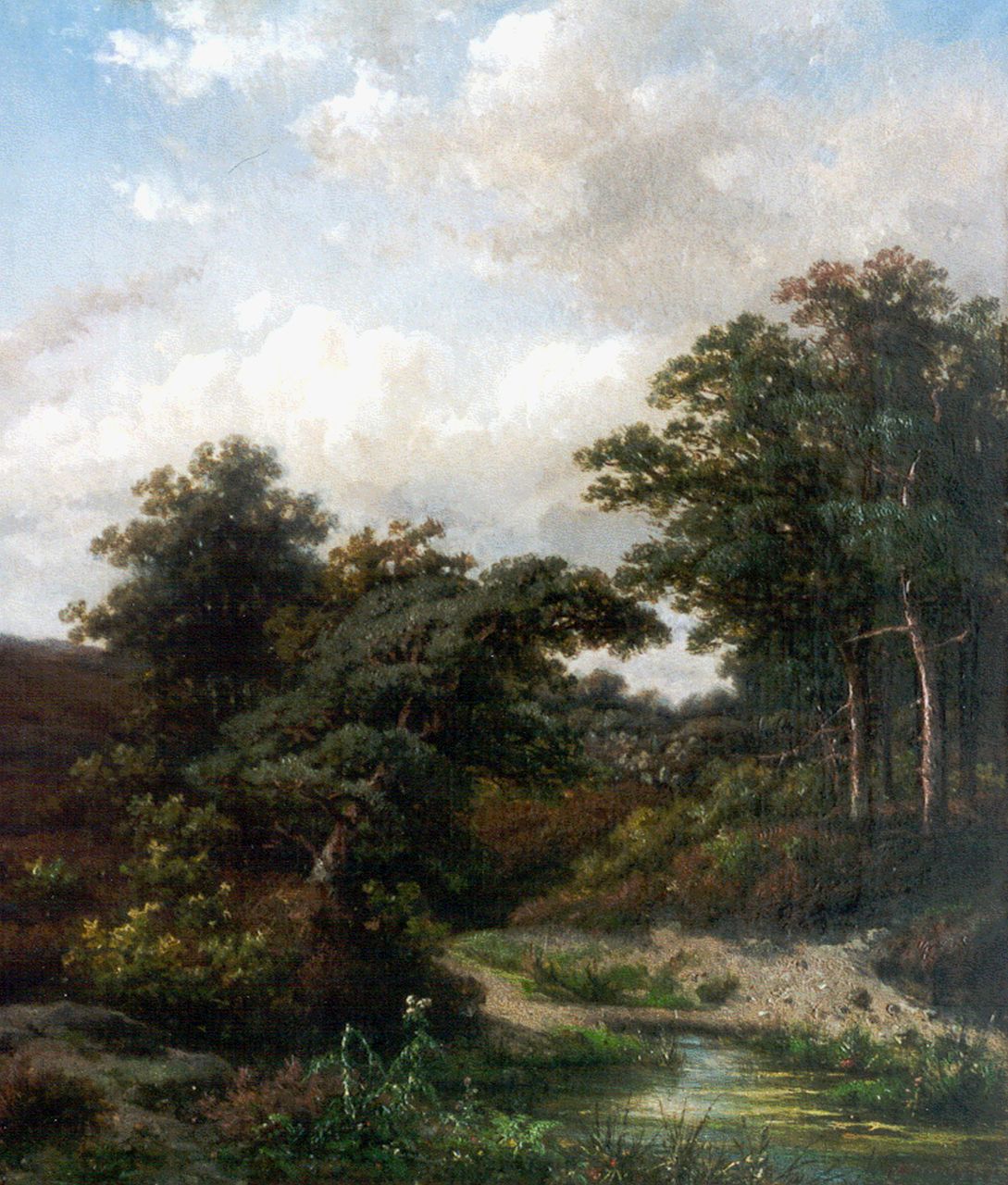 Meiners C.H.  | Claas Hendrik Meiners, A forest pond, Oosterbeek, oil on canvas 39.2 x 33.7 cm, signed l.r.