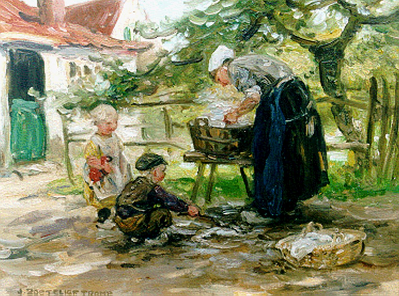 Zoetelief Tromp J.  | Johannes 'Jan' Zoetelief Tromp, Mother's little helper, oil on canvas 30.7 x 40.6 cm, signed l.l. and on the reverse