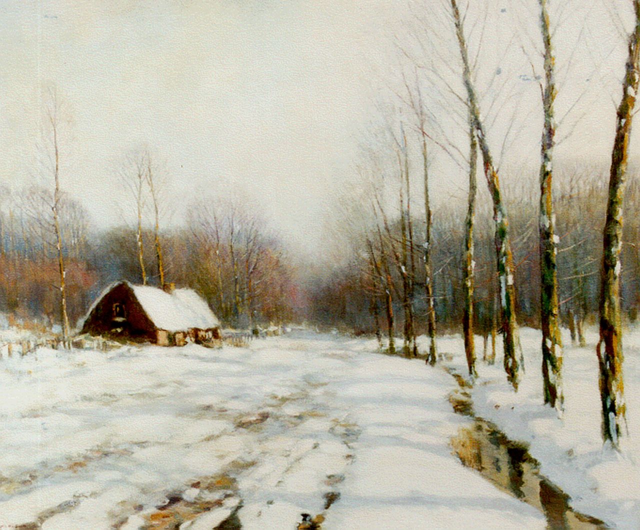 Soest L.W. van | 'Louis' Willem van Soest, A snow-covered landscape, oil on canvas 100.5 x 120.5 cm, signed l.l.