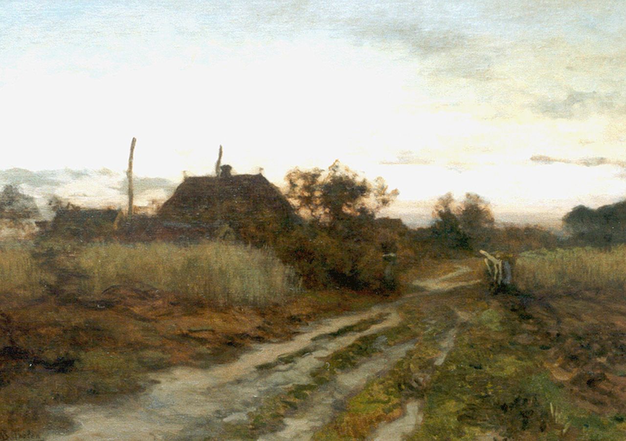 Tholen W.B.  | Willem Bastiaan Tholen, Evening twilight, oil on canvas laid down on panel 45.0 x 62.5 cm, signed l.l.