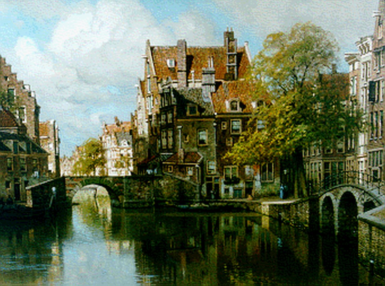 Klinkenberg J.C.K.  | Johannes Christiaan Karel Klinkenberg, View of the Grimburgwal, Amsterdam, oil on canvas 60.0 x 80.0 cm, signed l.r.