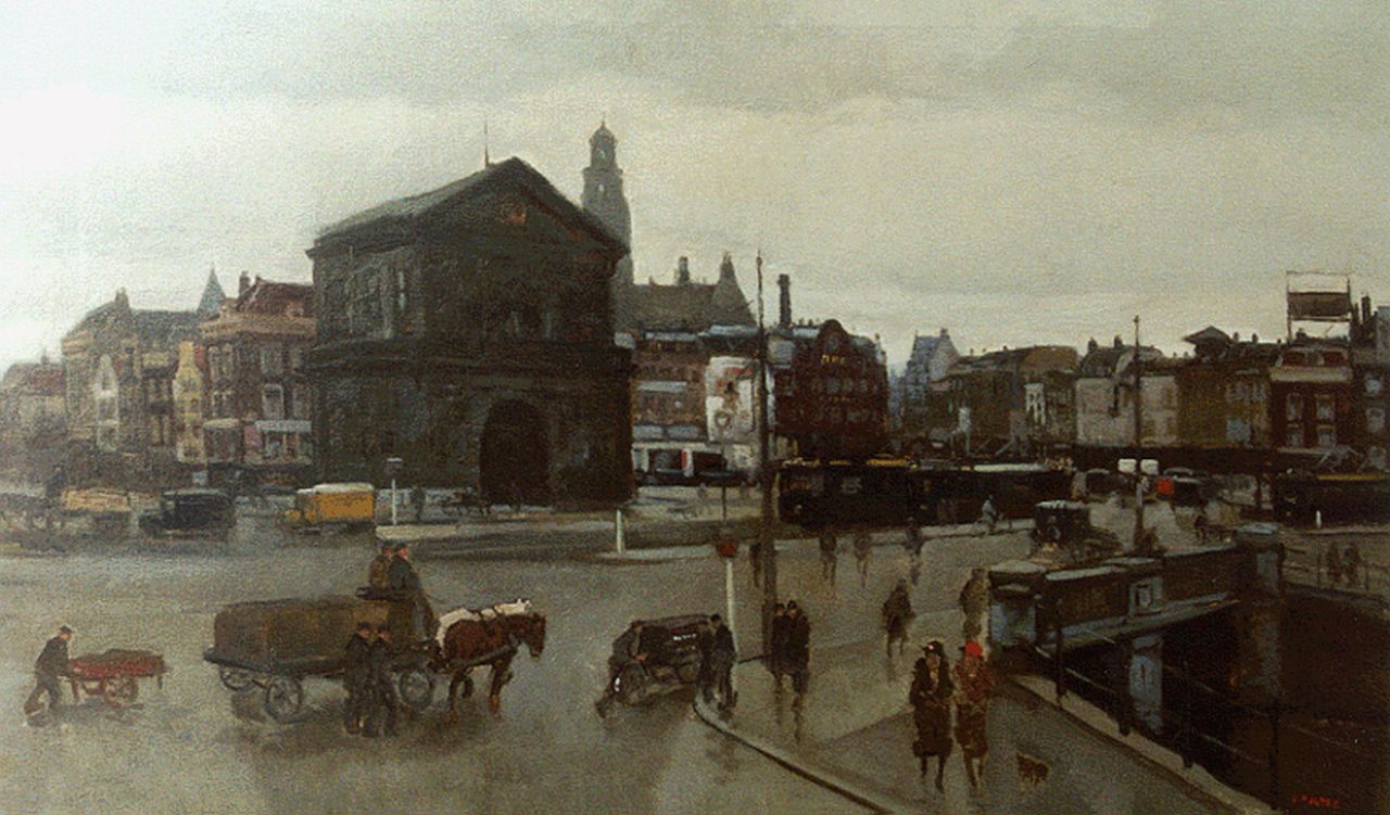 Noltee B.C.  | Bernardus Cornelis 'Cor' Noltee, View of the Delftse Poort, Rotterdam, oil on canvas 60.8 x 100.1 cm, signed l.r.