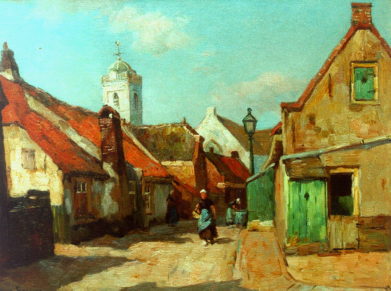 Soonius L.  | Lodewijk 'Louis' Soonius, A view of the Kerkstraat, Katwijk aan Zee, oil on canvas 30.3 x 40.2 cm, signed l.l. and on the reverse and dated 1930