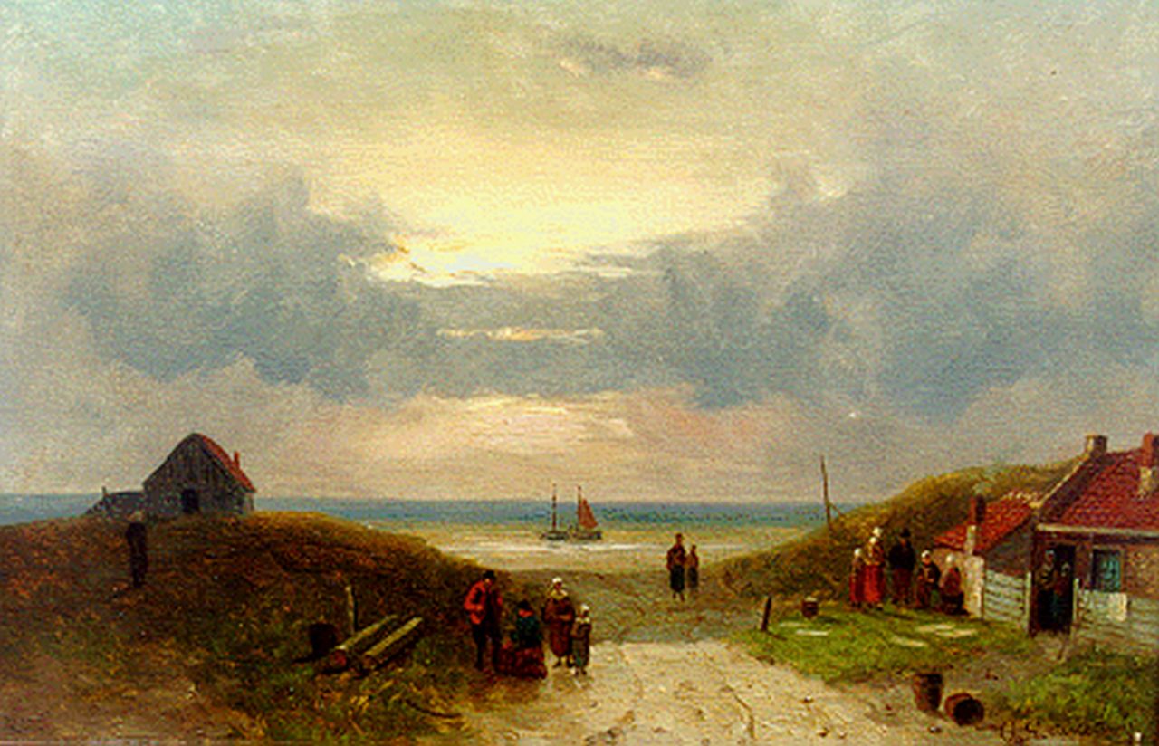Leickert C.H.J.  | 'Charles' Henri Joseph Leickert, Evening twilight, oil on canvas 30.2 x 46.0 cm, signed l.r.