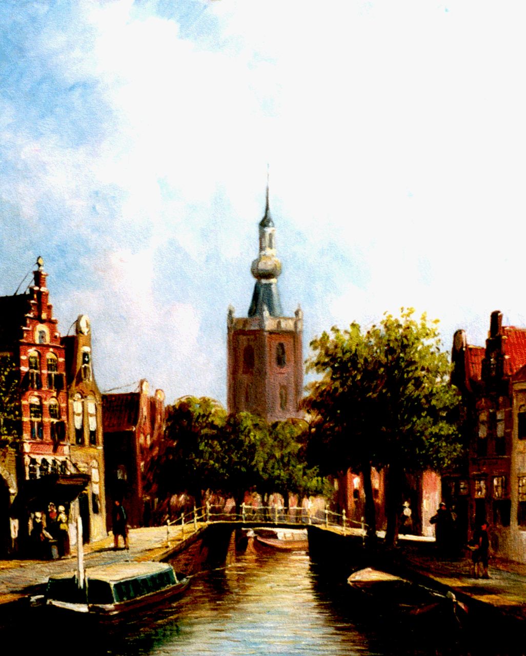 Vertin P.G.  | Petrus Gerardus Vertin, View of Overschie, oil on panel 24.0 x 19.8 cm, signed l.r.