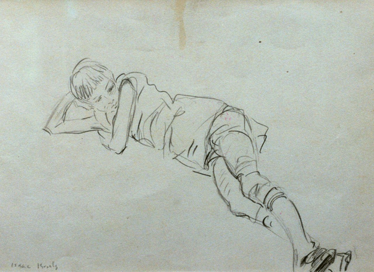 Israels I.L.  | 'Isaac' Lazarus Israels, A child, pencil on paper 17.8 x 24.5 cm, signed l.l.