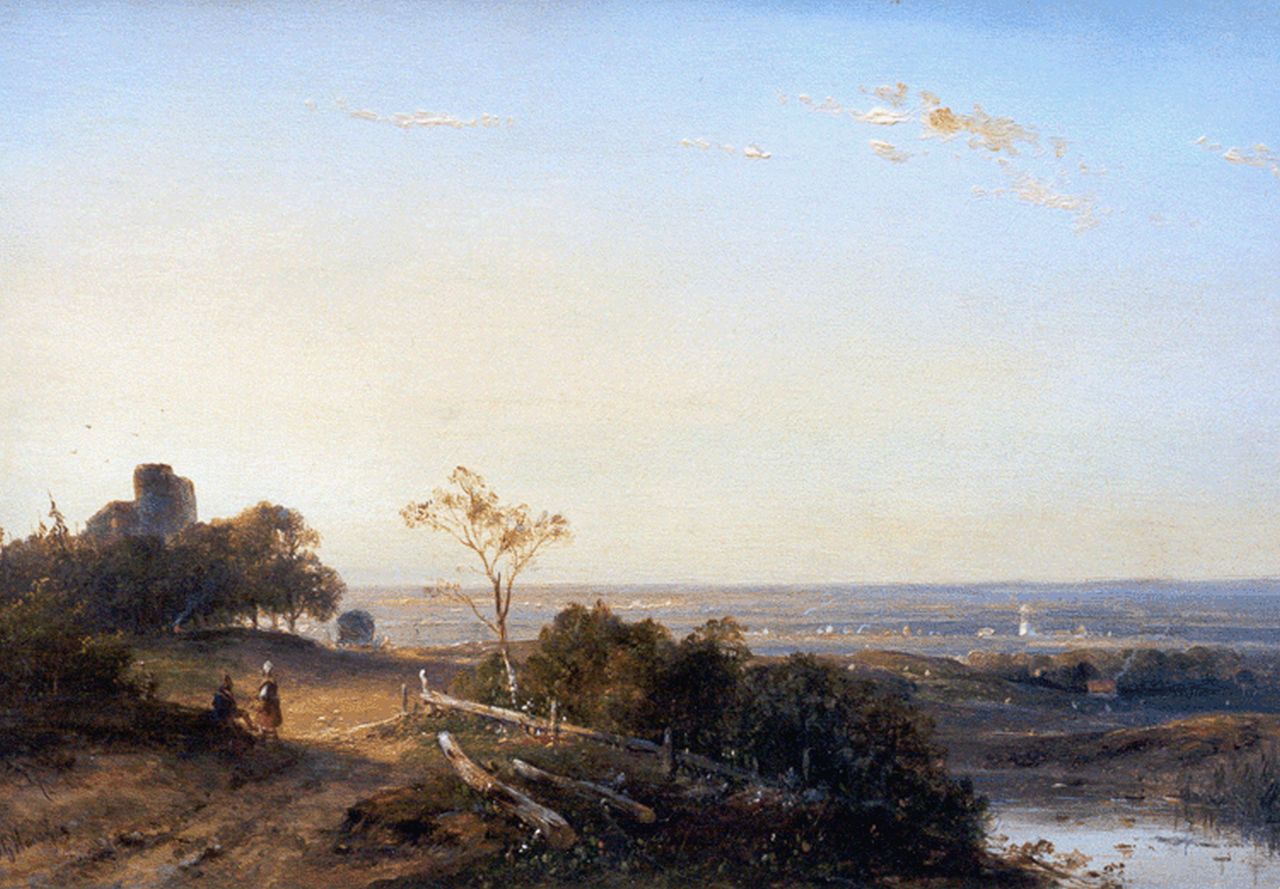 Hans J.G.  | Josephus Gerardus Hans, A panoramic landscape, oil on panel 25.8 x 36.8 cm, signed l.l. and dated '49