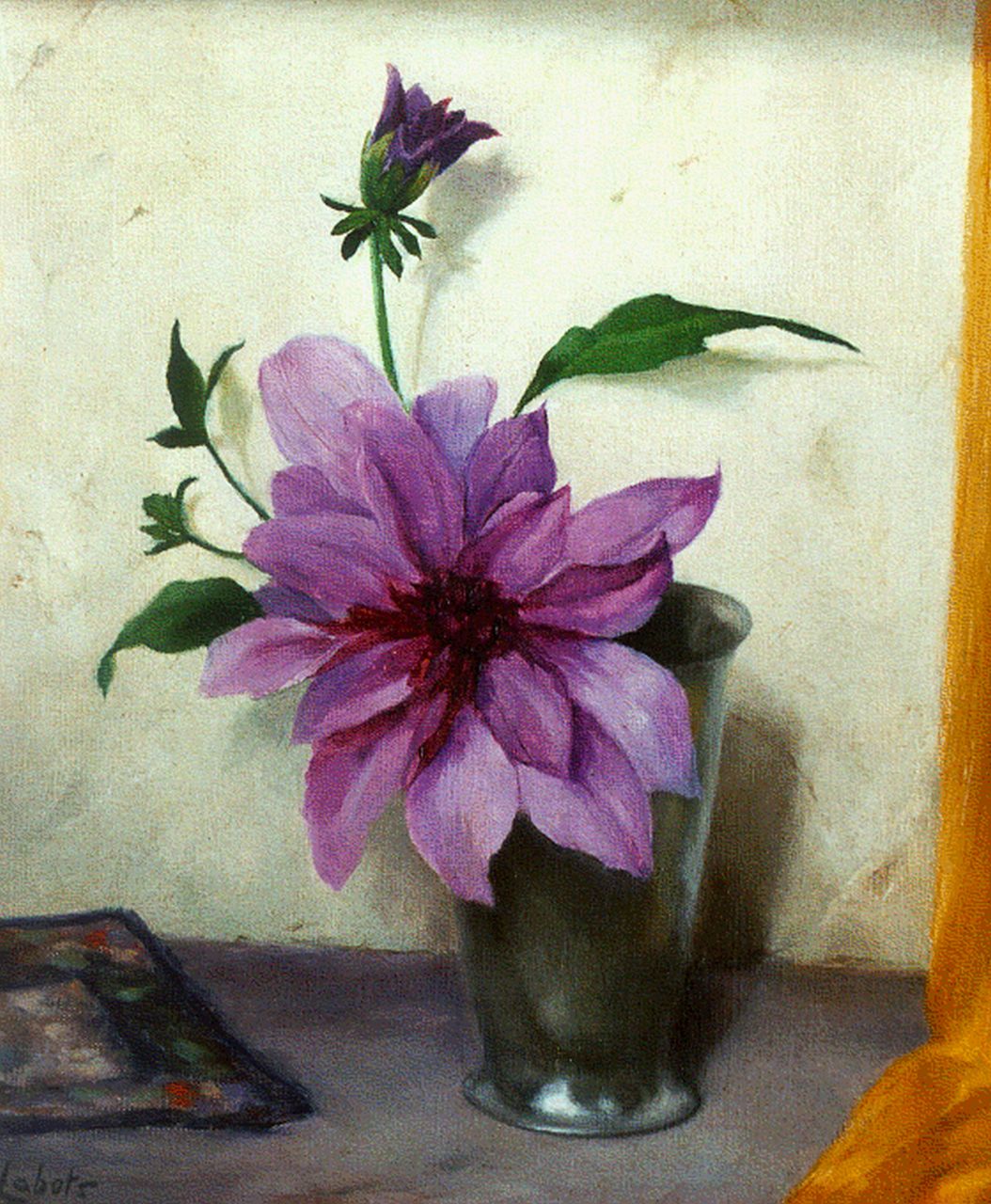 Labots G.D.  | Gerrit David Labots, Dahlia, oil on canvas 30.2 x 24.2 cm, signed l.l.