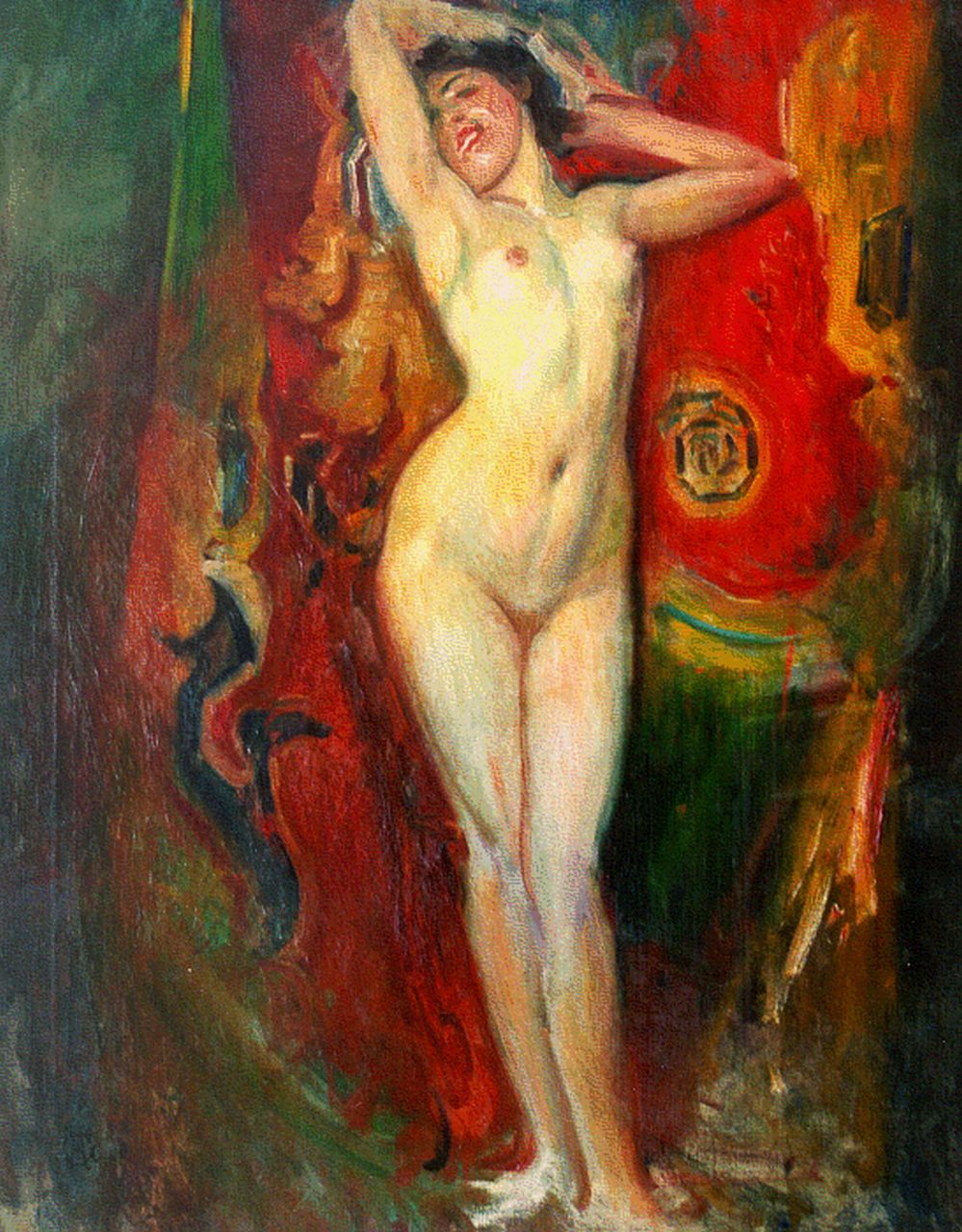 Onbekend   | Onbekend, Oriëntaalse danseres, oil on canvas 81.0 x 65.5 cm, gesigneerd linksonder met monogram and gedateerd '06