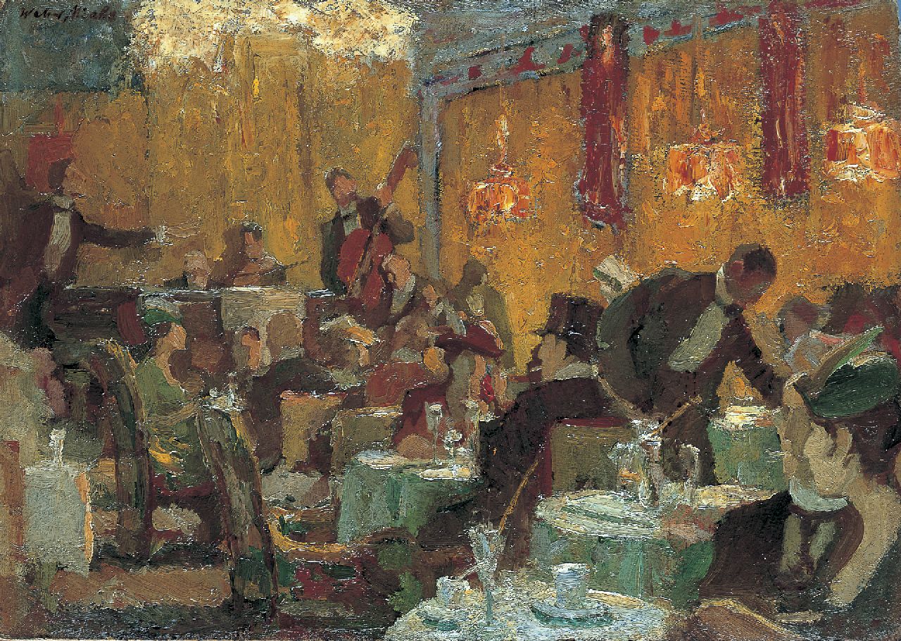 Miehe W.  | Walter Miehe, A pub, 35.1 x 49.1 cm, signed u.l.