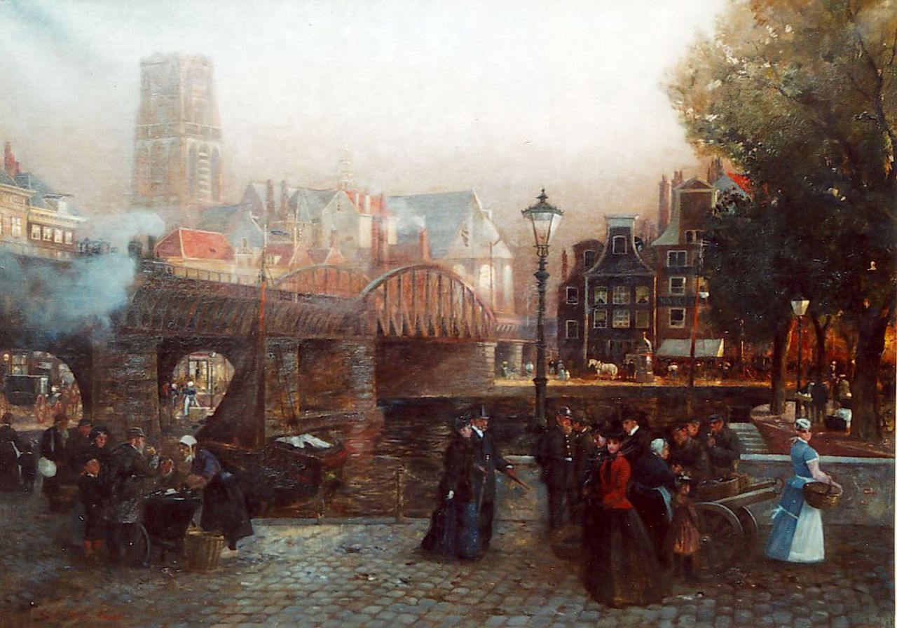 Müller-Cassel A.L.  | Adolf Leonhard Müller-Cassel, A view of Rotterdam, oil on canvas 73.6 x 102.6 cm, signed l.l.