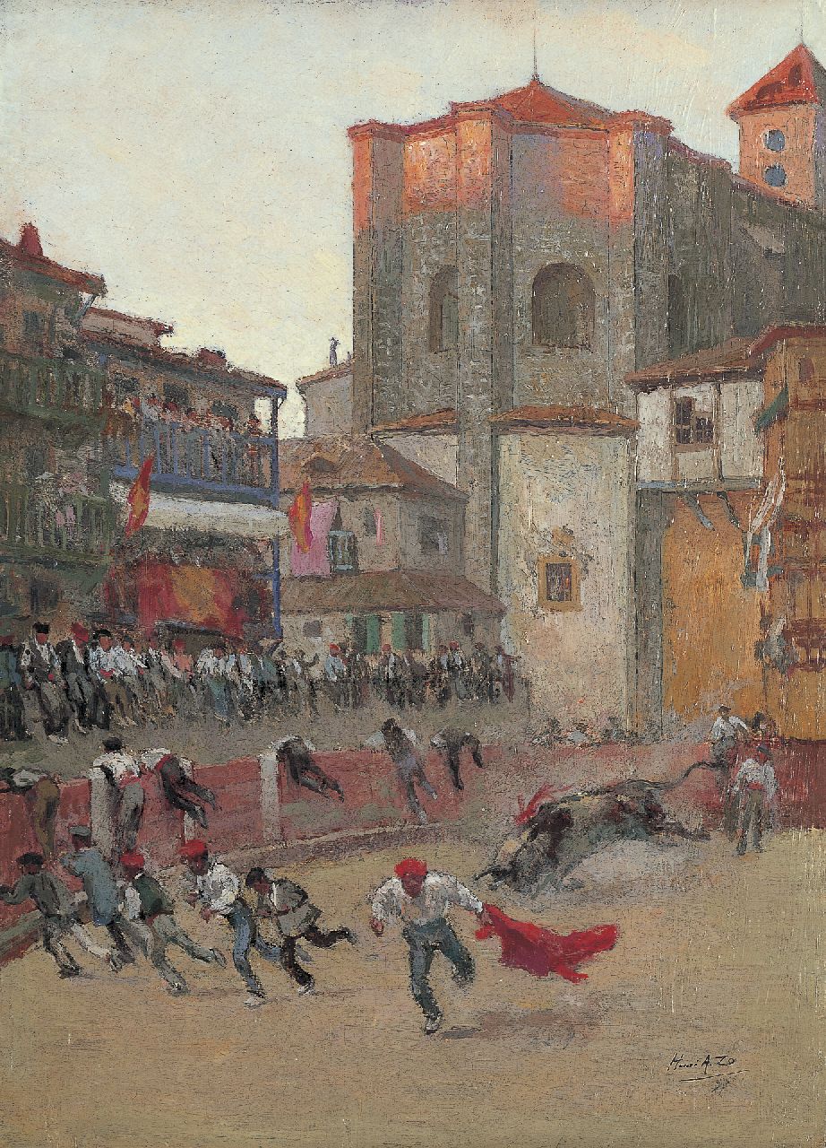 Zo H.A.  | Henri Achille Zo, Bullfight, oil on panel 33.0 x 23.7 cm, signed l.r. and dated '97