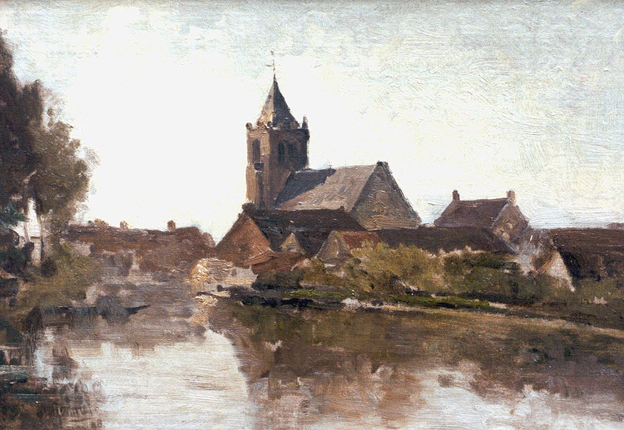 Gabriel P.J.C.  | Paul Joseph Constantin 'Constan(t)' Gabriel, View of Giesen Nieuwkerk, oil on canvas laid down on panel 28.6 x 41.2 cm, signed l.l. and dated '98