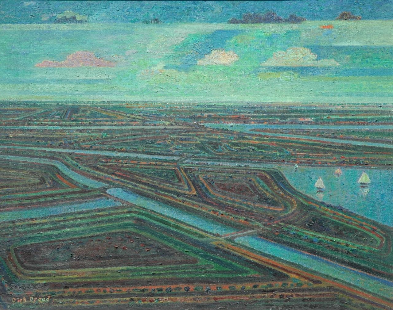 Breed D.C.  | 'Dirk' Cornelis Breed, Panorama 3, oil on canvas 40.2 x 49.8 cm, signed l.l.