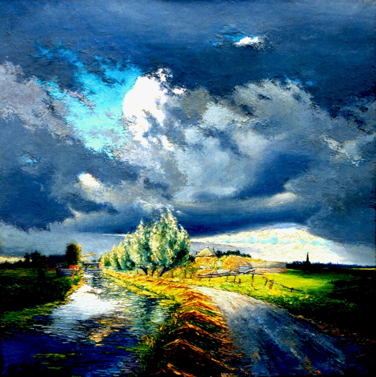 Jong H. de | Henk de Jong, Dutch skies, oil on canvas 70.0 x 70.3 cm, signed l.r. and dated '38