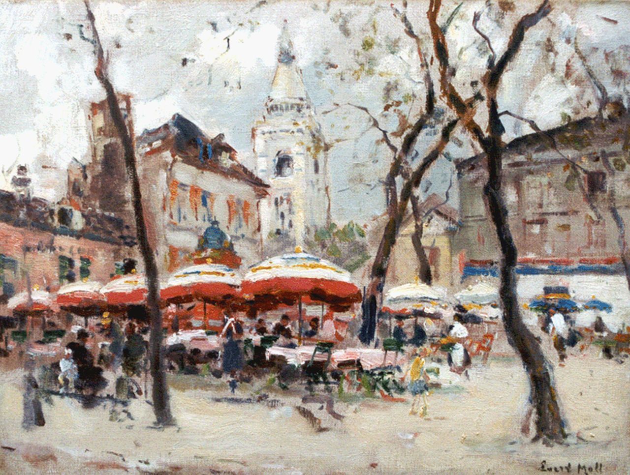 Moll E.  | Evert Moll, View of the Montmartre, Paris, oil on canvas 30.5 x 40.0 cm, signed l.r.
