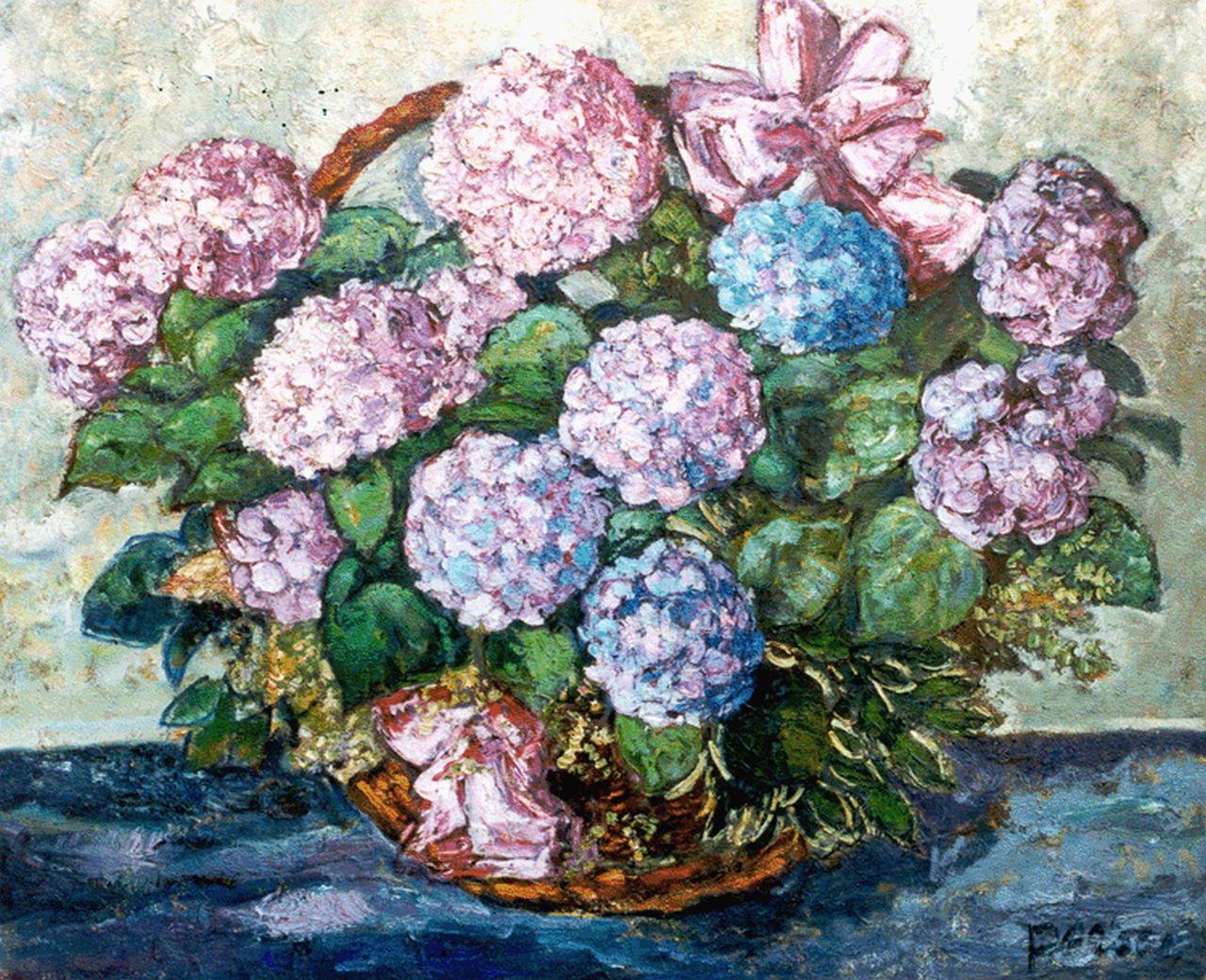 Doeser J.J.  | 'Jacobus' Johannes Doeser, Hydrangeas, oil on canvas 113.0 x 137.7 cm, signed l.r.