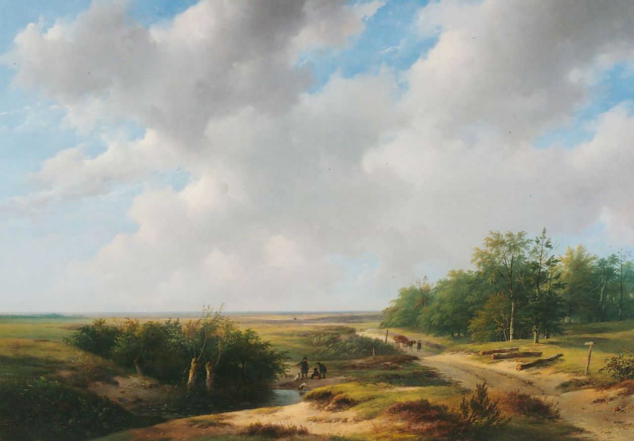 Schelfhout A.  | Andreas Schelfhout, An extensive summer landscape, oil on panel 73.3 x 104.0 cm, signed l.l.