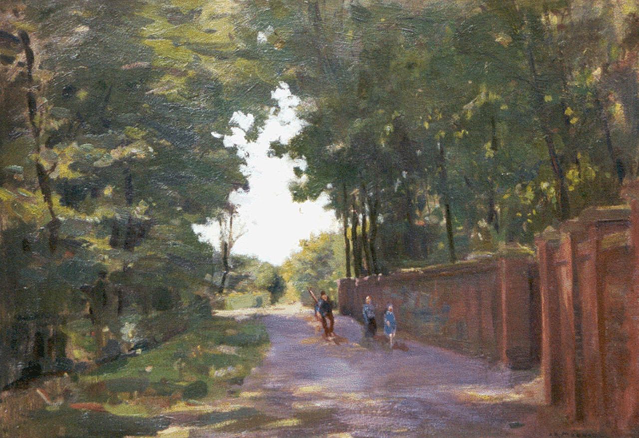 Mauve jr. A.R.  | Anton Rudolf Mauve jr., Figures in a park, oil on canvas 40.5 x 57.7 cm, signed l.r.